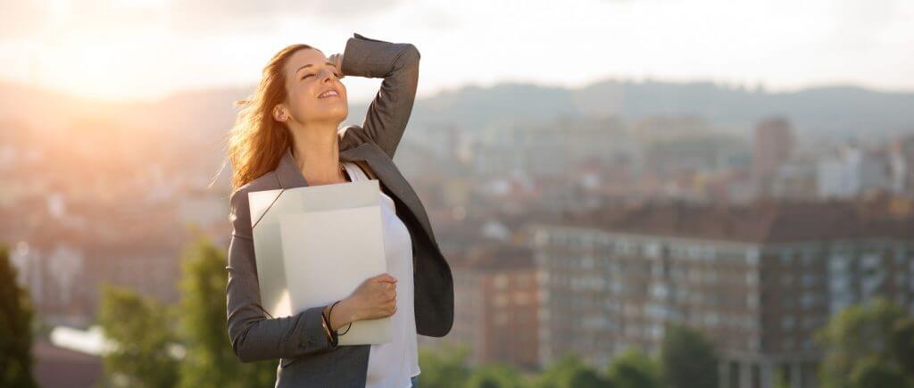 Female entrepreneur enjoying business success
